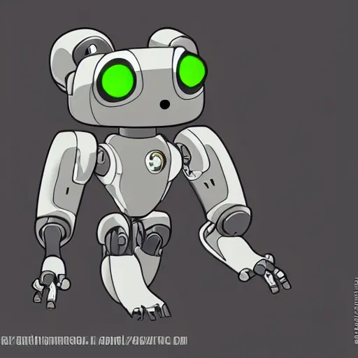 Prompt: a robot capibara, character design concept.