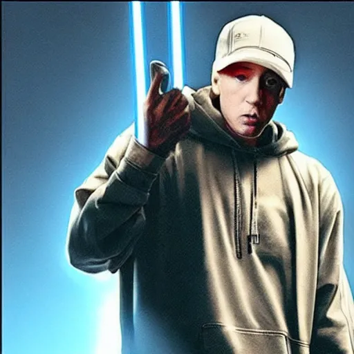 Prompt: Eminem as a Jedi