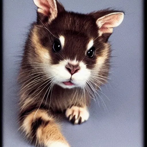 Image similar to singular animal that is cat cross rabbit cross ferret