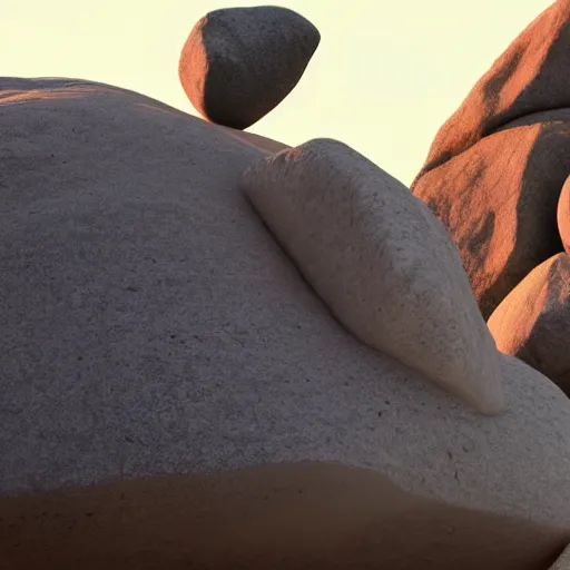 Prompt: a giant rock in the shape of a cat, the rock is in the sea, 3 d render, wide angle shot, unreal engine