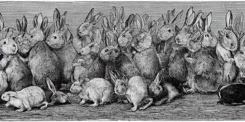 Image similar to cardiff overrun by rabbits in the 19th century