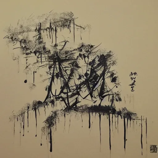 Image similar to ink art by xu wei - c 2 0