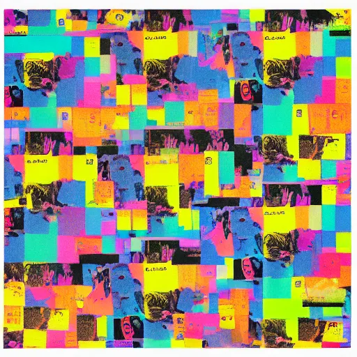 Image similar to cmyk risograph print recessive | album artwork, used lp ( 1 9 8 9 )