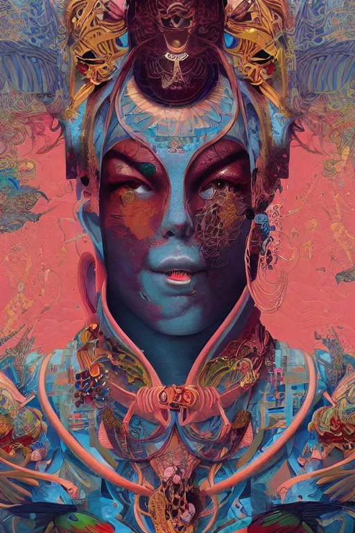 Image similar to Tristan Eaton, victo ngai, peter mohrbacher, artgerm Asura portrait