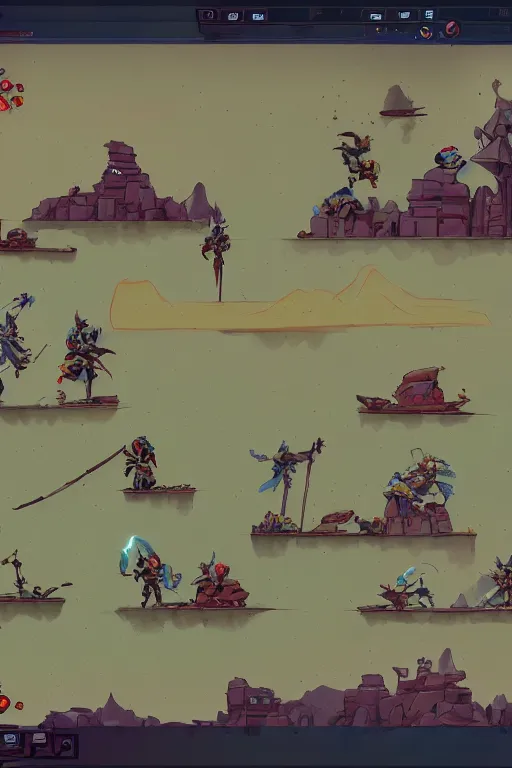 Image similar to side scroller 2d game by dead cells artist Rendering a game scenario . full of details, by squaresoft and awesomenauts legends , Matte painting, trending on artstation and unreal engine