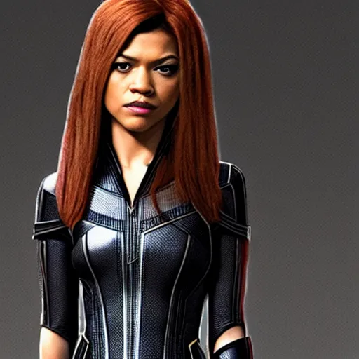 Image similar to zendaya as black widow