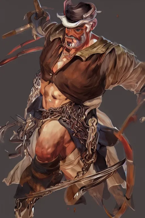 Prompt: Don Ramón from in a blade and soul spinoff artbook rendered by the artist Taran Fiddler, Joe Madureira,Nadezhda Tikhomirova, Jiyun Chae, Lê Long, trending on Artstation by Hyung tae Kim, artbook, Stanley Artgerm Lau, WLOP, Rossdraws , James Gurney