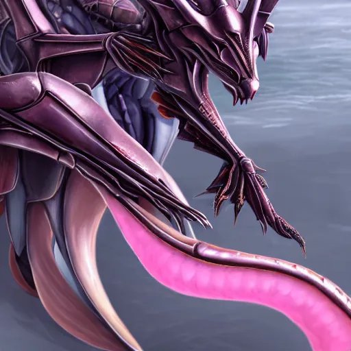 Image similar to very close up foot shot, detailed foot shot, hyperdetailed elegant beautiful stunning anthropomorphic hot mecha female dragon showing detailed sharp dragon claws close to camera, laying on beach, soft pads, sharp silver armor, fuchsia skin, feet art, warframe destiny fanart, giantess art, dragon paws, furaffinity, deviantart, octane, ekasportal