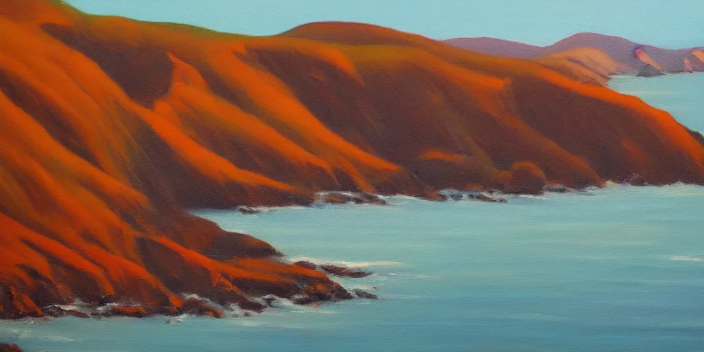 Image similar to beautiful oil painting of marin headlands by olof krans