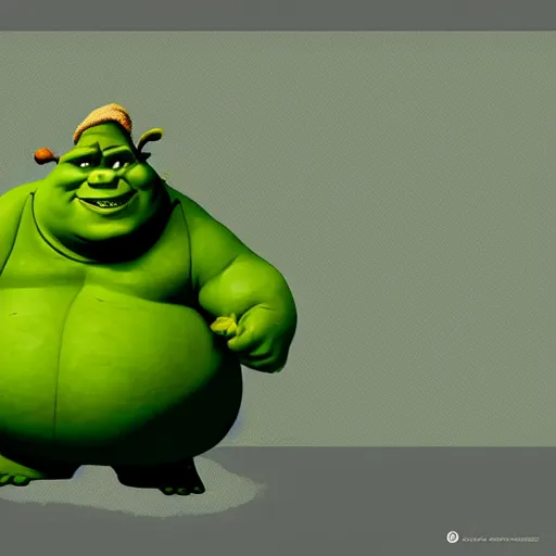 Image similar to fat shrek with a green cap, concept art, digital art, highly detailed