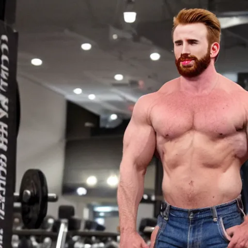 Prompt: Chris Evans as a bodybuilder, hd 4k