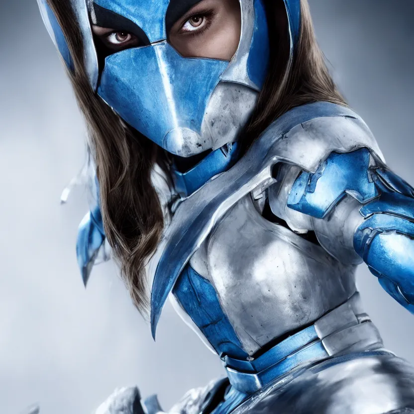 Image similar to natalie portman as subzero from mortal combat, studio photography, nikon 5 0 mm portrait photography, ultra realistic, cinematic