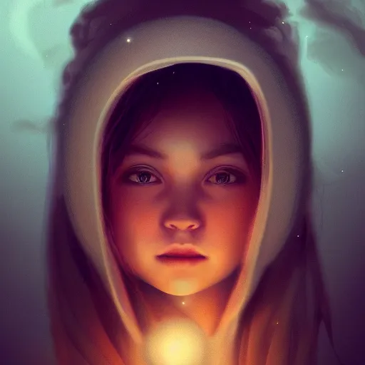 Image similar to face of a young girl in the moon light, ambient lighting, moody, emotive, trending on artstation