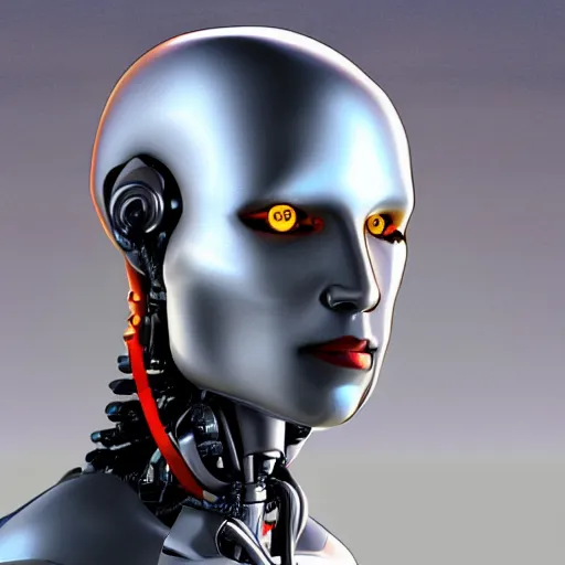 Prompt: cyborg robot profile portrait, detailed, character