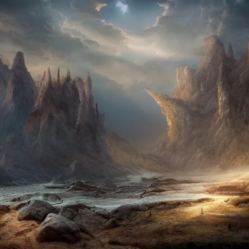 Image similar to intricate matte painting, dramatic landscape