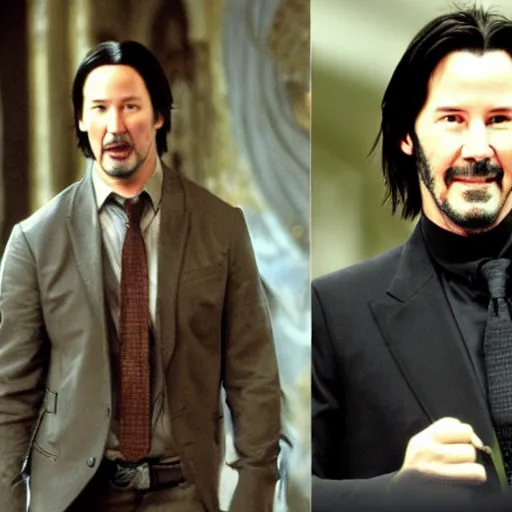 Prompt: Keanu reeves in Harry Potter