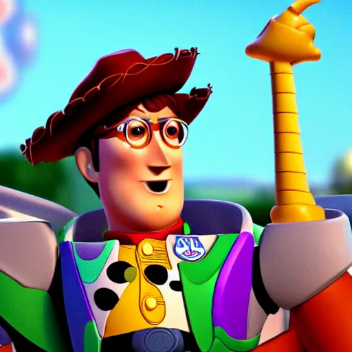 Prompt: john lennon in toy story 3 ( 2 0 1 0 ), pixar, animated,