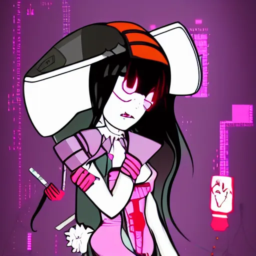 Image similar to cyberpunk maid, vector, pixta. jp