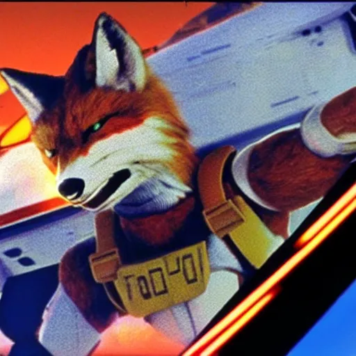 Image similar to screenshot of fox mccloud from star fox in top gun 1 9 8 6