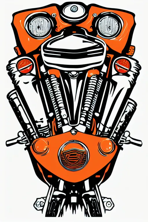 Prompt: Harley Davidson motorbike , sticker, colorful, illustration, highly detailed, simple, smooth and clean vector curves, no jagged lines, vector art, smooth