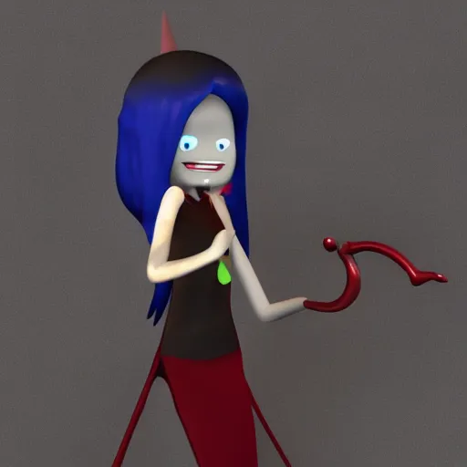 Image similar to 3D render of Marceline The Vampire from the series Adventure Time