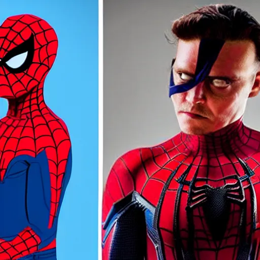 Image similar to Johnny depp as Spider-Man