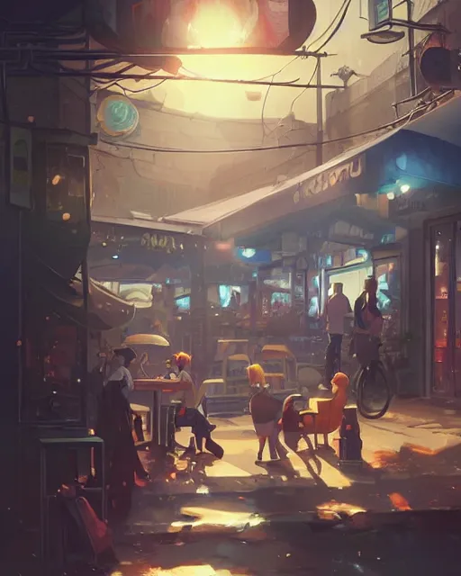 Image similar to a doughnut scene, everything is doughnuts, perfect shading, atmospheric lighting, by makoto shinkai, stanley artgerm lau, wlop, rossdraws