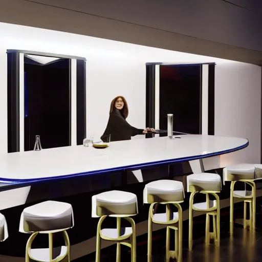 Image similar to Zaha Hadid and edward hopper collaboration on new diner design