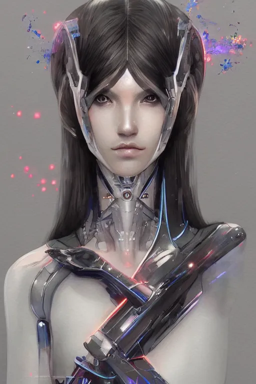 Prompt: Portrait of a young, beautiful and elegant cybernetic android female, full of details, watercolor painting, concept art, smooth, by Ina Wong and wlop ，trending on cgsociety and artstation，8kHDR，light effect