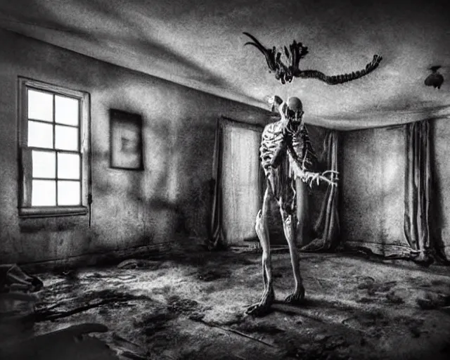 Image similar to transparent horror monster living room interior photos shot on iphone, dynamic pose, full body shot, sharp focus, grainy, corpse, paranormal flashlight,