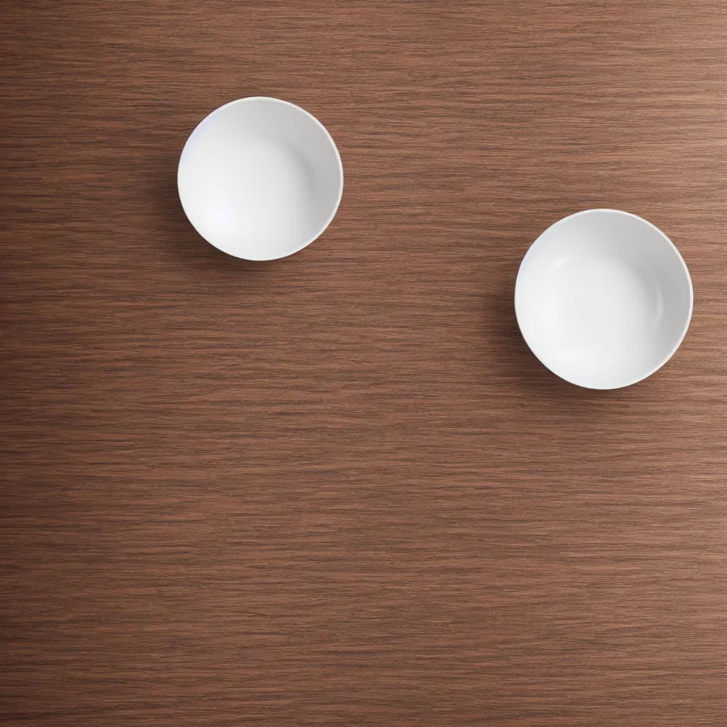 Image similar to top-down view with empty bowl top of a wooden table, wallpaper, 4k, photorealistic