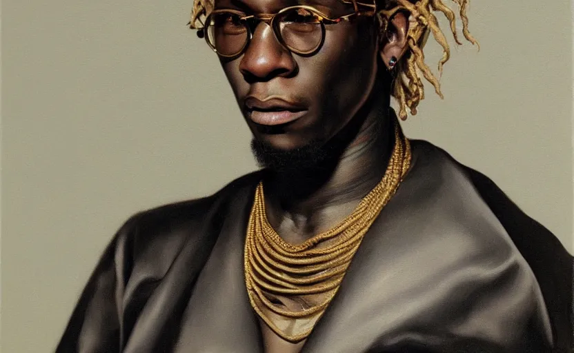 Prompt: painting of young thug by roberto ferri