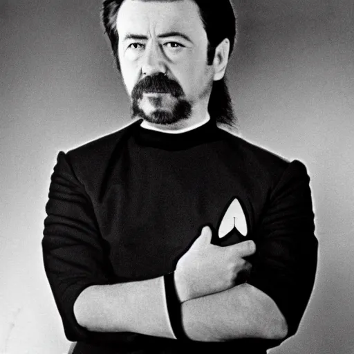 Prompt: Chekhov from Star Trek (1966) but played by an actual Russian