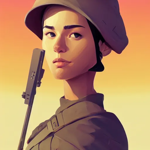 Image similar to desert soldier, smooth face, centered, solid bacgkround, median photoshop filter cutout vector behance, hd by artgerm, jesper ejsing, by rhads, makoto shinkai and lois van baarle, ilya kuvshinov, rossdraws, illustration, art by ilya kuvshinov and gustav klimt