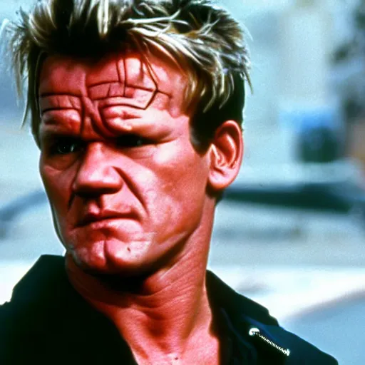 Prompt: Gordon Ramsay as the Terminator in The Terminator (1984)