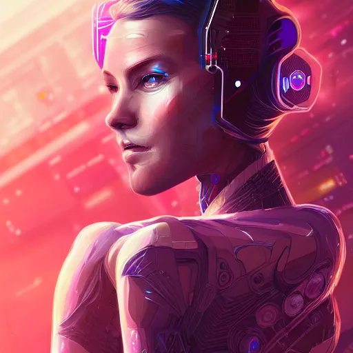 Image similar to portrait of a cyberpunk art deco girl, sci-fi, fantasy, intricate, elegant, highly detailed, digital painting, artstation, smooth, sharp focus, illustration