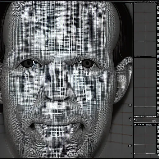 Image similar to aphex twin Richard D James grows to a collosal size in London and fires lasers from his insane eyes 8k unreal engine extremely detailed 3d model