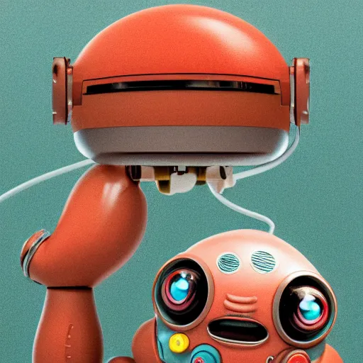 Prompt: two small chubby bots, hyperdetailed colourful, smooth panelling, intricate detail, holding a battery, single eye, style of cute, intricate rusty arms, antenna, floating, white studio, mechanical, cute toy, gameboy advanced, ambient light, in the style of pixar animation poster, pokedstudios,, blender, octane render, 8 k,