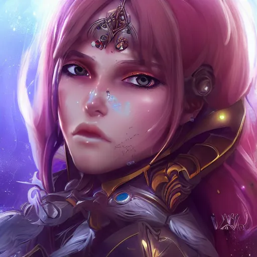 Image similar to a beautifull female warrior, character art portrait, fantasy style clothing, anime key visual, official media, illustrated by wlop, extremely detailed, 8 k, trending on artstation, cinematic lighting, beautiful