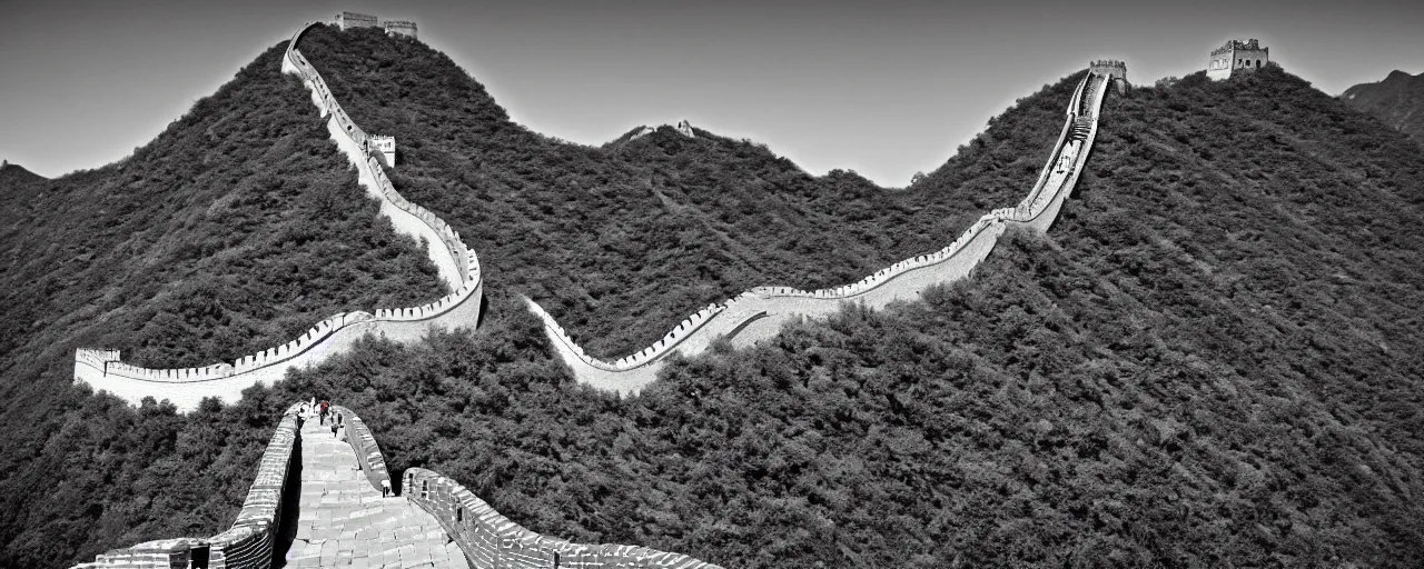 Prompt: building the great wall of china, using spaghetti as a building material, fine detail, canon 5 0 mm, in the style of ansel adams, in the style wes anderson, kodachrome, retro