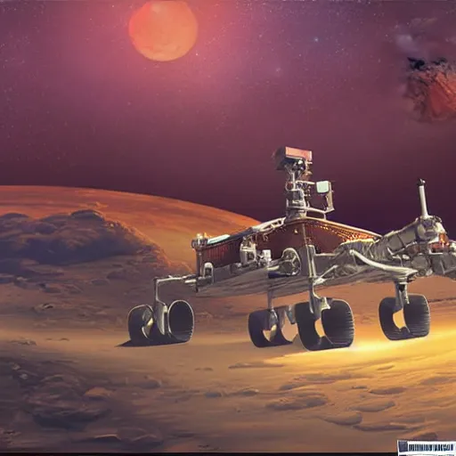 Image similar to colonization of mars in romantic artwork style