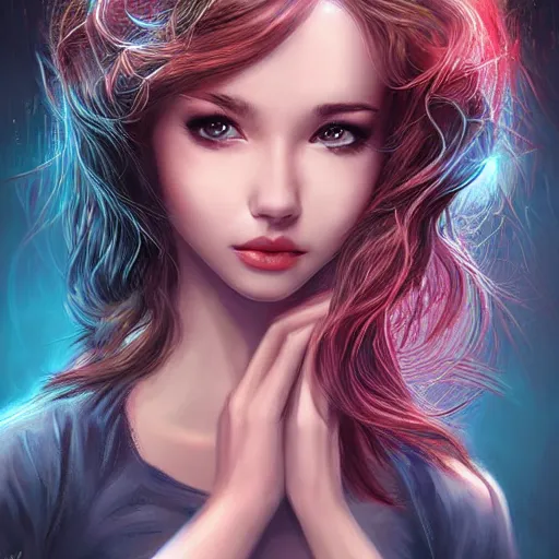 Prompt: love at first sight, perfect face, digital art, artgerm