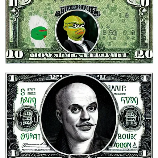 Image similar to pepe printing money