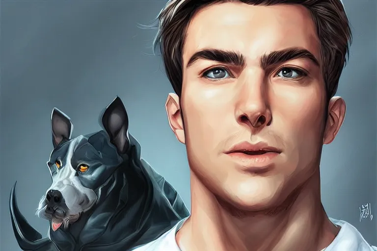 Image similar to a handsome man, portrait. artgerm