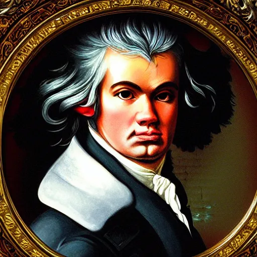 Image similar to portrait Mozart Beethoven Bach Vivaldi Handel, dynamic lighting, cinematic, establishing shot, extremely high detail, photo realistic, cinematic lighting, oil painting, intricate line drawings, 8k resolution