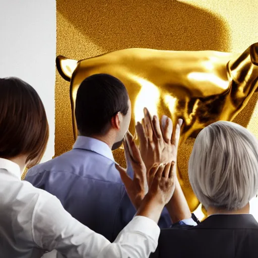 Image similar to photo of business people worshipping a golden calf