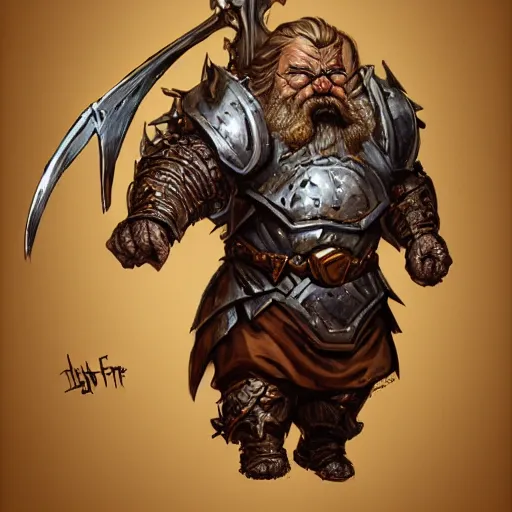 Prompt: a concept art of a angry dwarf from Disciples 2, heavy armor, intricate, detailed, award winning, fantasy, style of Frank Frazetta, concept art, trending on artstation, Dungeon and Dragons