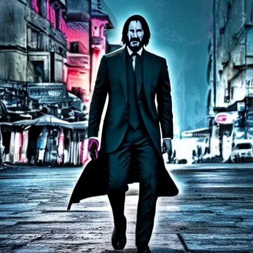Prompt: john wick in istanbul, ultra realistic, hdr lighting