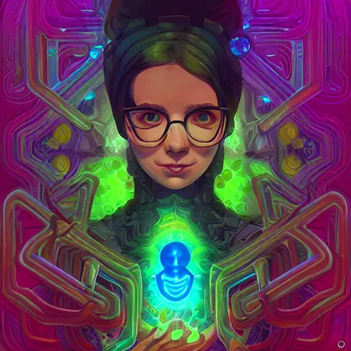 Image similar to skill magic geek inside matrix deepdream radiating a glowing aura stuff loot legends stylized digital illustration video game icon artstation lois van baarle, ilya kuvshinov, rossdraws,