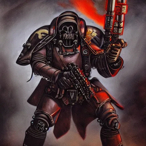 Prompt: warhammer 4 0 0 0 0, imperial assassin, art by paul dainton